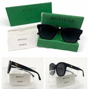 Bottega Veneta Square Sunglasses Black 54mm NWT Retail $440 Made in Japan